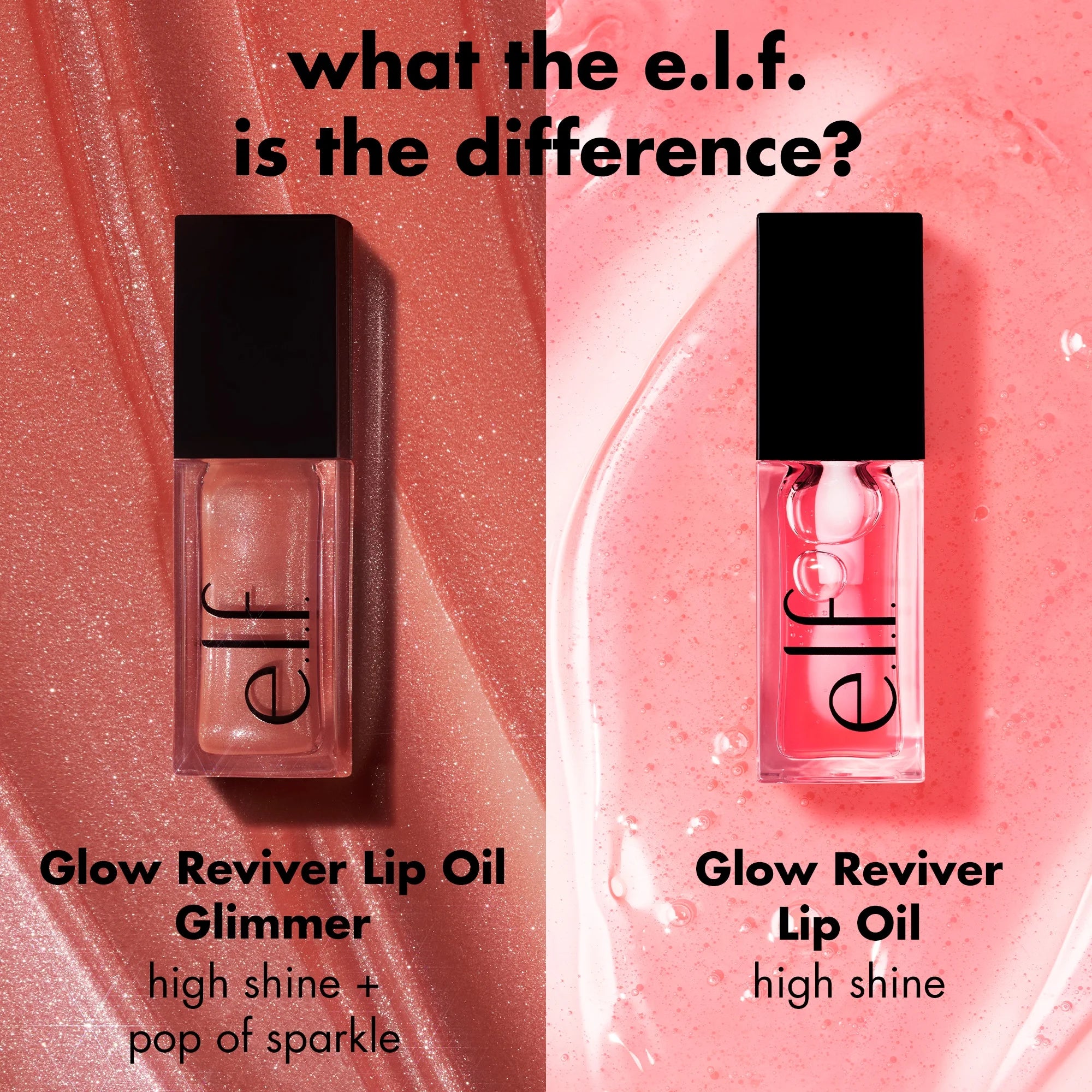 E.L.F. Glow Reviver Lip Oil Glimmer - Candy Coded - 0.25 Fl Oz