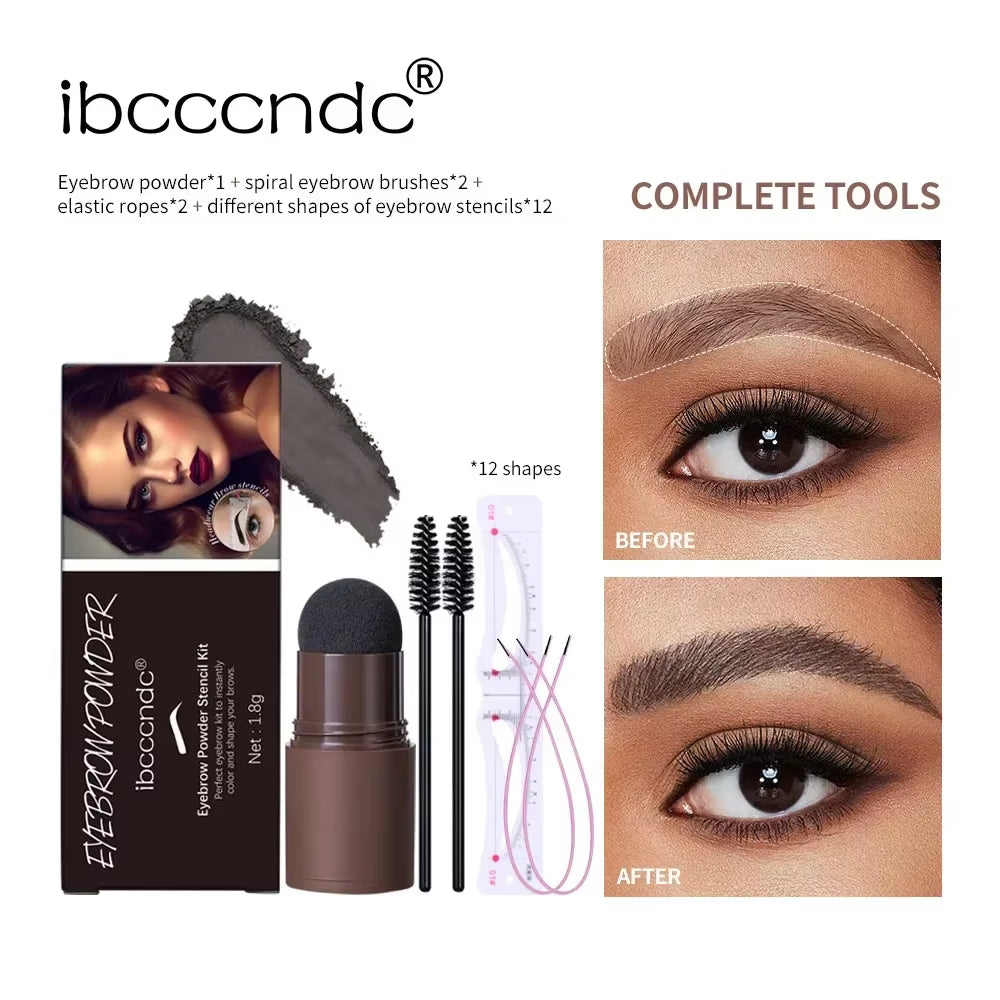 Eyebrow Powder Stamp Shaping Kit Makeup Brushes Professional Eyebrow Paint Waterproof Eyebrow Pencil Eye Brows Stencil Makeup