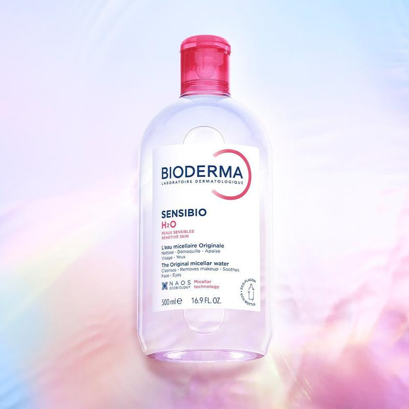 Bioderma Sensibio H2O Micellar Water Makeup Remover Cleanser, Gentle Face Cleanser for Sensitive Skin 16,9 FL.OZ