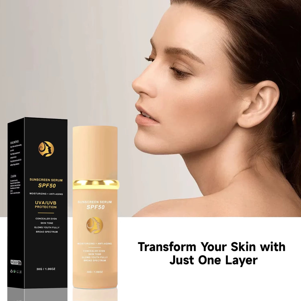 4-In-1 Foundation Liquid Makeup 4 in 1 Foundation Light Spectrum Sunscreen Serum Liquid Hydrating Full Coverage Concealer SPF 50